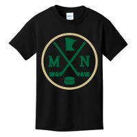 Retro Minnesota Hockey Emblem Vintage Mn Gift Kids T-Shirt