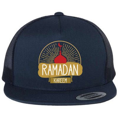 Ramadan Mubarak Happy Ramadan Muslim Gift Flat Bill Trucker Hat