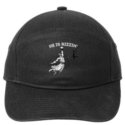 Retro Meme He Is Rizzin Jesus Basketball Easter Sunday 7-Panel Snapback Hat