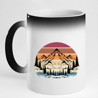 Retro Mountain Hike Hobby Sport Hiker Gift Camping Hiking Gift 11oz Black Color Changing Mug