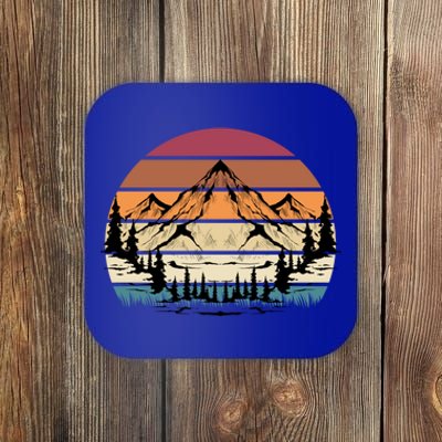 Retro Mountain Hike Hobby Sport Hiker Gift Camping Hiking Gift Coaster