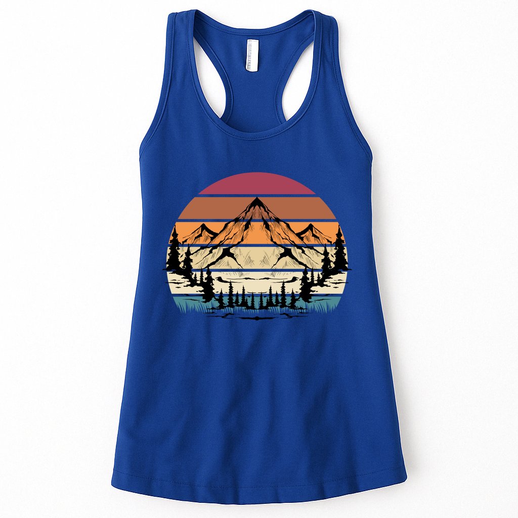 Retro Mountain Hike Hobby Sport Hiker Gift Camping Hiking Gift Womens Tank Top