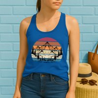 Retro Mountain Hike Hobby Sport Hiker Gift Camping Hiking Gift Womens Tank Top