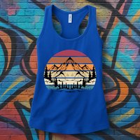 Retro Mountain Hike Hobby Sport Hiker Gift Camping Hiking Gift Womens Tank Top