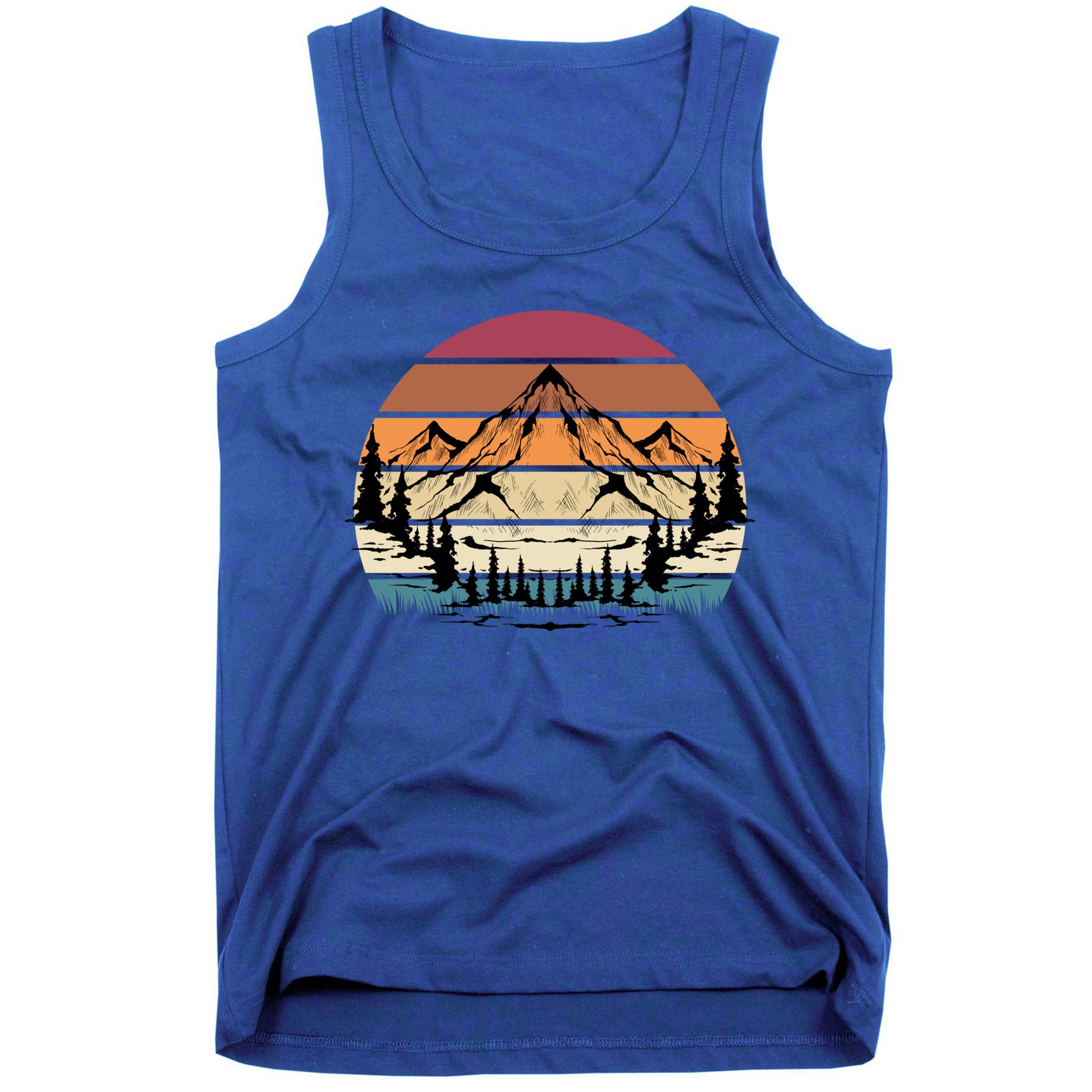 Retro Mountain Hike Hobby Sport Hiker Gift Camping Hiking Gift Tank Top
