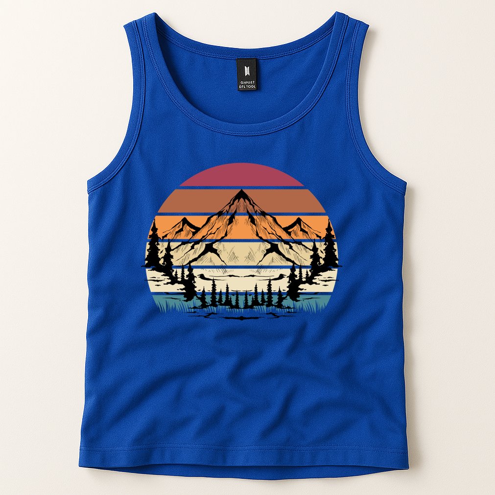 Retro Mountain Hike Hobby Sport Hiker Gift Camping Hiking Gift Tank Top