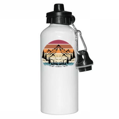 Retro Mountain Hike Hobby Sport Hiker Gift Camping Hiking Gift Aluminum Water Bottle