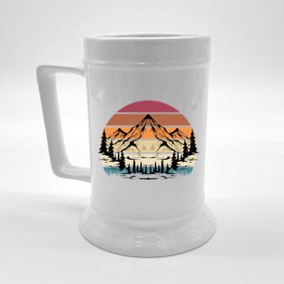 Retro Mountain Hike Hobby Sport Hiker Gift Camping Hiking Gift Beer Stein