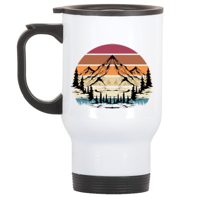 Retro Mountain Hike Hobby Sport Hiker Gift Camping Hiking Gift Stainless Steel Travel Mug