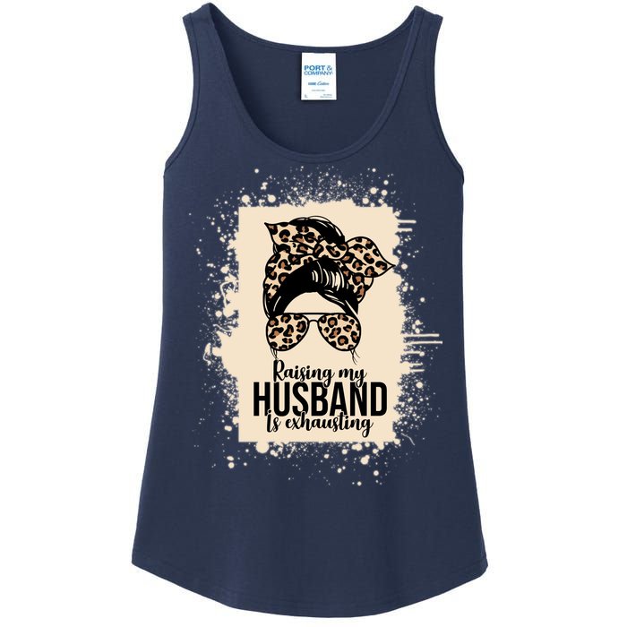 Raising My Husband Is Exhausting Ladies Essential Tank