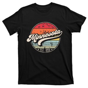 Retro Minnesota Home State Mn Cool 70s Style Sunset T-Shirt