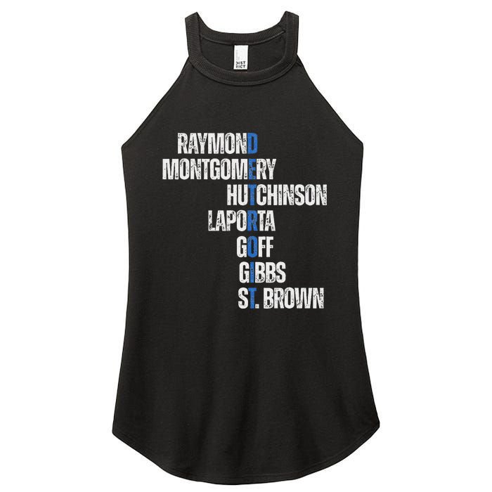 Raymond Montgomery Hutchinson Laporta Gibbs St Brown Women's Perfect Tri Rocker Tank