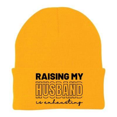 Raising My Husband Is Exhausting Funny Wifey Wife Knit Cap Winter Beanie