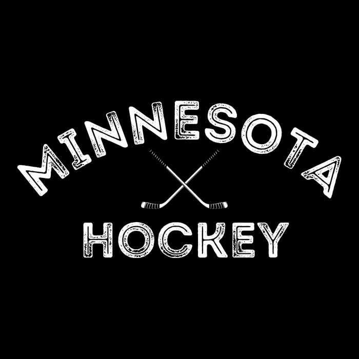 Retro Minnesota Hockey With Hockey Sticks Short Acrylic Beanie