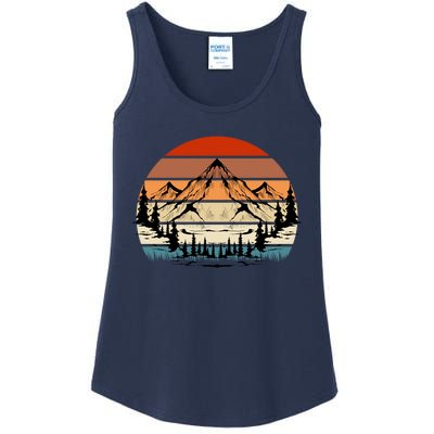 Retro Mountain Hike Hobby Sport Hiker Gift Camping Ladies Essential Tank