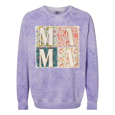 Retro Mama Happy Mother Day Family Matching Colorblast Crewneck Sweatshirt