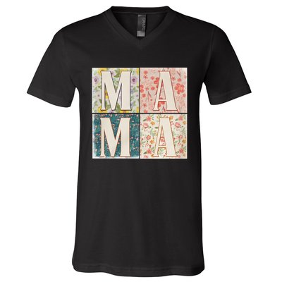 Retro Mama Happy Mother Day Family Matching V-Neck T-Shirt