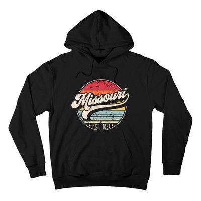 Retro Missouri Home State Mo Cool 70s Style Sunset Hoodie