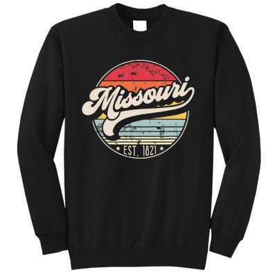 Retro Missouri Home State Mo Cool 70s Style Sunset Sweatshirt