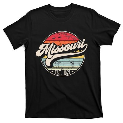 Retro Missouri Home State Mo Cool 70s Style Sunset T-Shirt