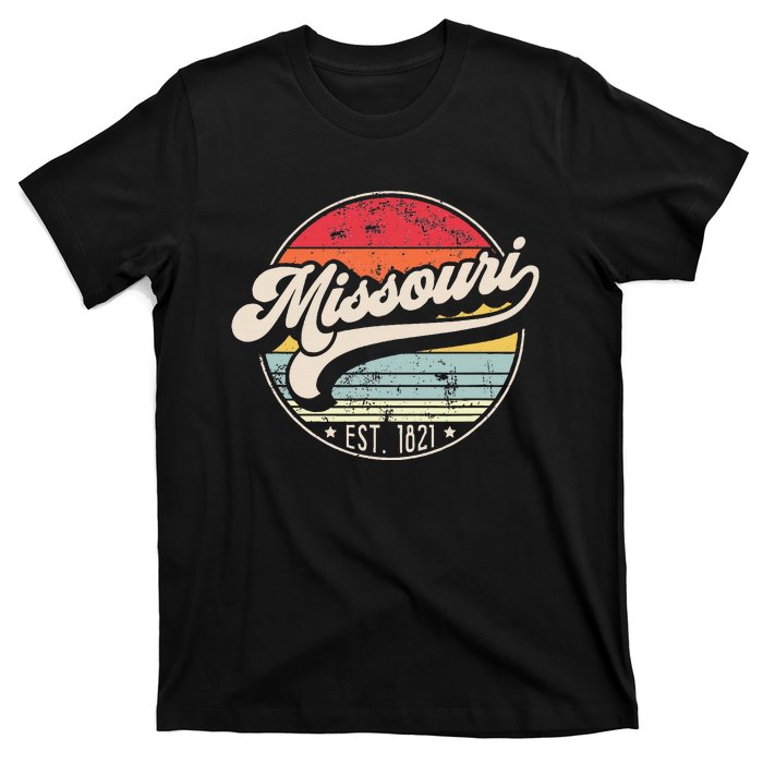 Retro Missouri Home State Mo Cool 70s Style Sunset T-Shirt