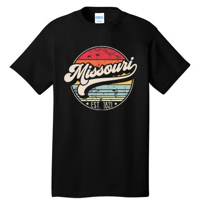 Retro Missouri Home State Mo Cool 70s Style Sunset Tall T-Shirt