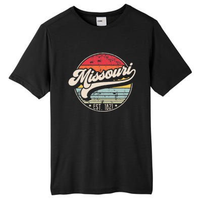 Retro Missouri Home State Mo Cool 70s Style Sunset Tall Fusion ChromaSoft Performance T-Shirt