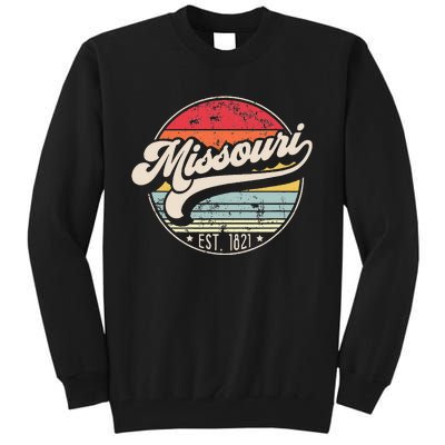 Retro Missouri Home State Mo Cool 70s Style Sunset Tall Sweatshirt