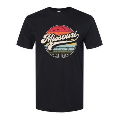 Retro Missouri Home State Mo Cool 70s Style Sunset Softstyle CVC T-Shirt