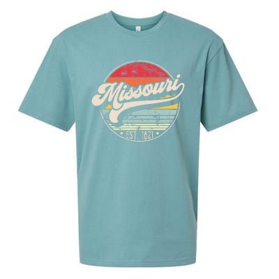 Retro Missouri Home State Mo Cool 70s Style Sunset Sueded Cloud Jersey T-Shirt