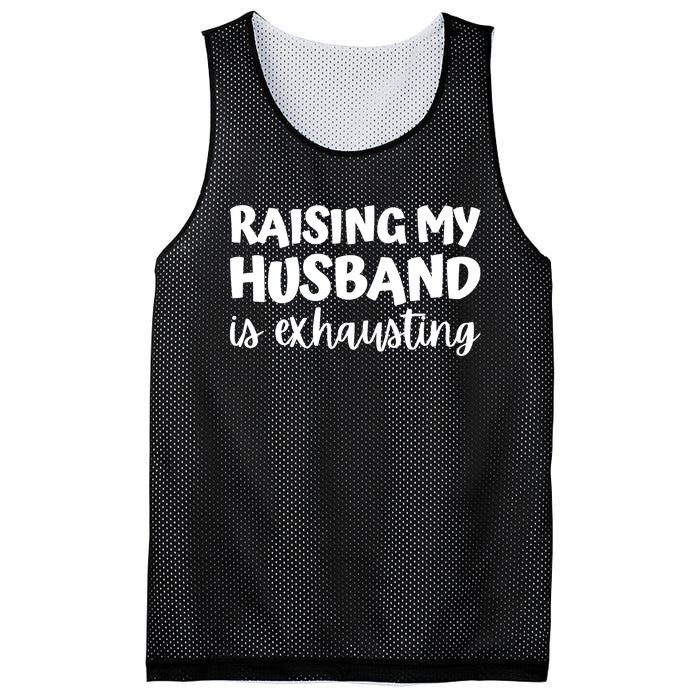 raising my husband is exhausting married anniversary couples Mesh Reversible Basketball Jersey Tank