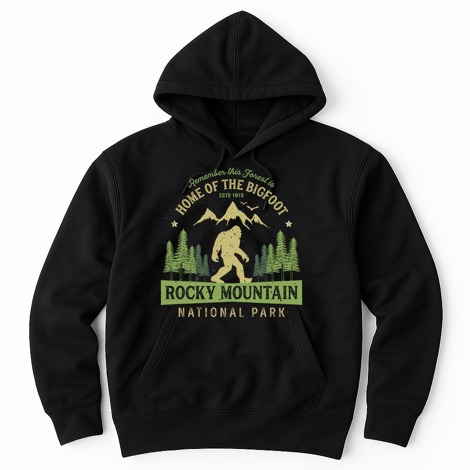 Rocky Mountain Hoodie National Park Vintage Colorado Bigfoot Hoodie