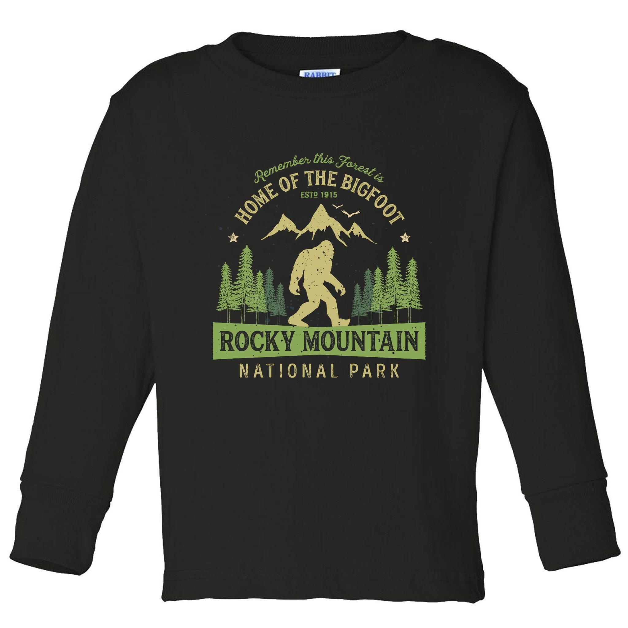 Rocky Mountain Hoodie National Park Vintage Colorado Bigfoot Toddler Long Sleeve Shirt