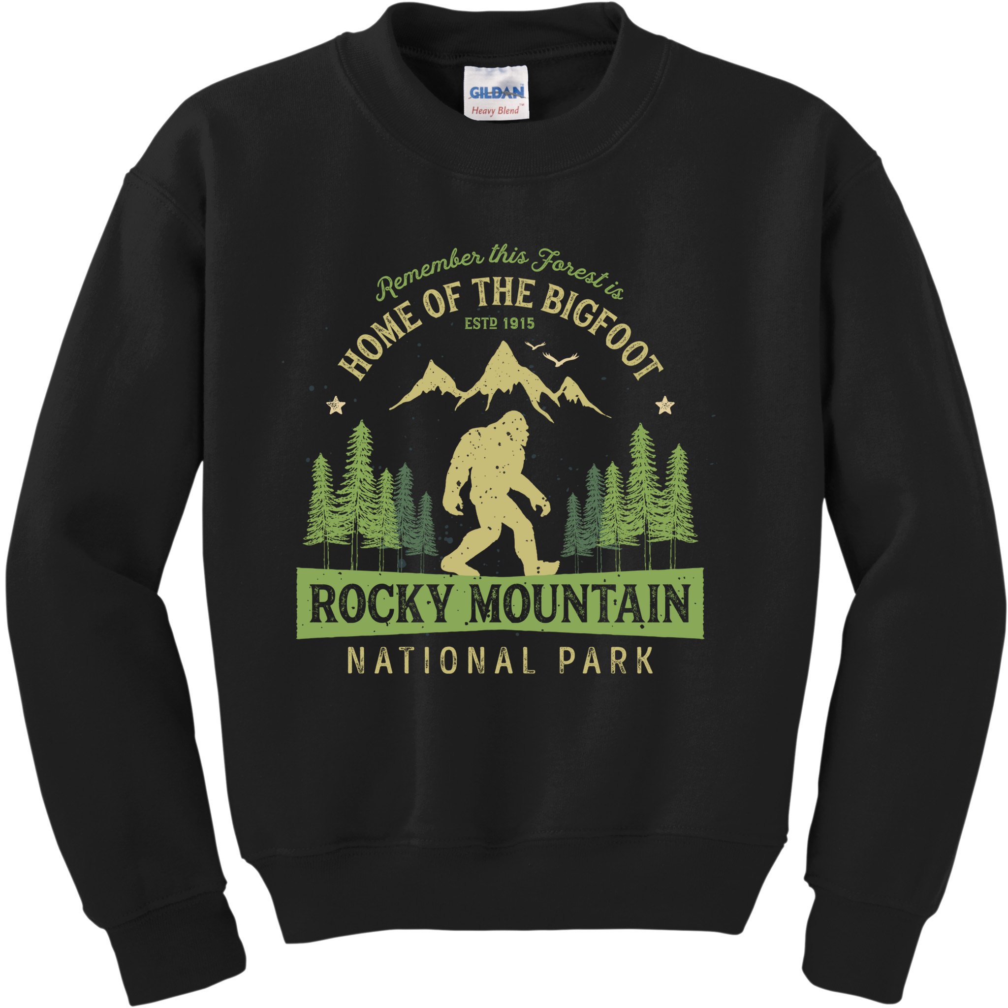 Rocky Mountain Hoodie National Park Vintage Colorado Bigfoot Kids Sweatshirt