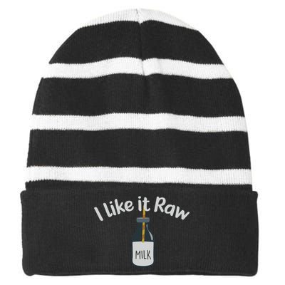 Raw Milk Homestead Striped Beanie with Solid Band