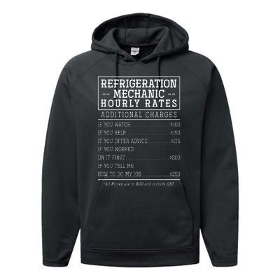 Refrigeration Mechanic Hourly Rate Performance Fleece Hoodie