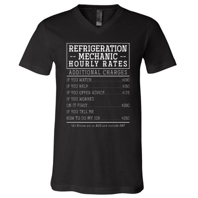 Refrigeration Mechanic Hourly Rate V-Neck T-Shirt