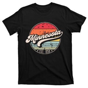 Retro Minnesota Home State Mn Cool 70s Style Sunset T-Shirt