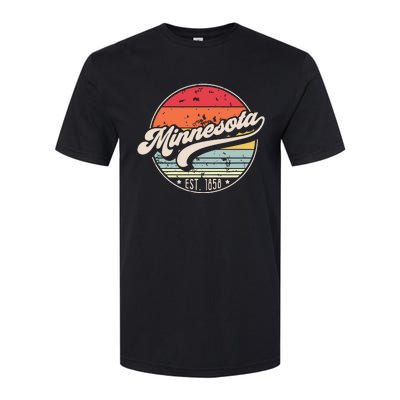 Retro Minnesota Home State Mn Cool 70s Style Sunset Softstyle® CVC T-Shirt