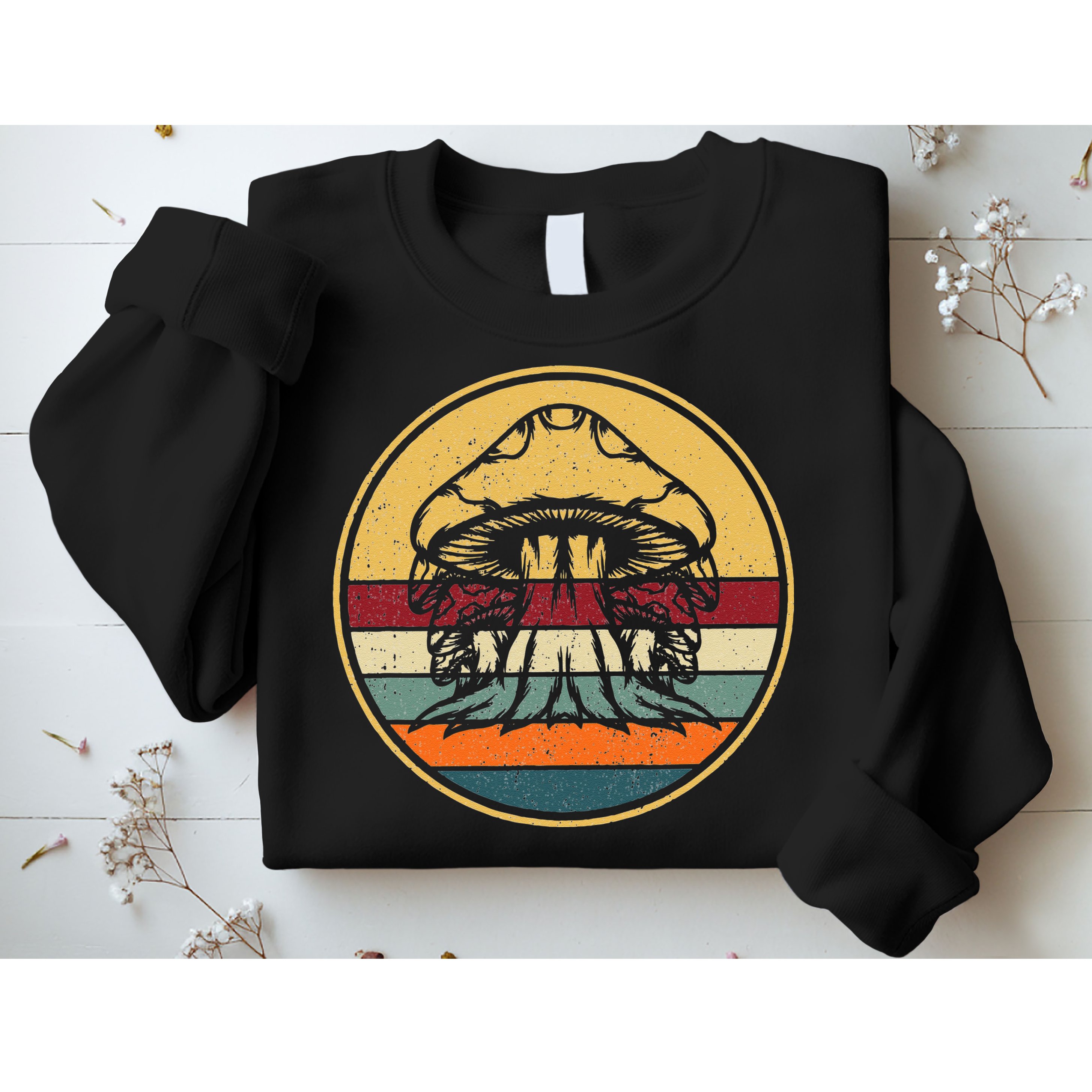Retro Mushroom Hunter Fungi Foraging Vintage Mycologist Sweatshirt