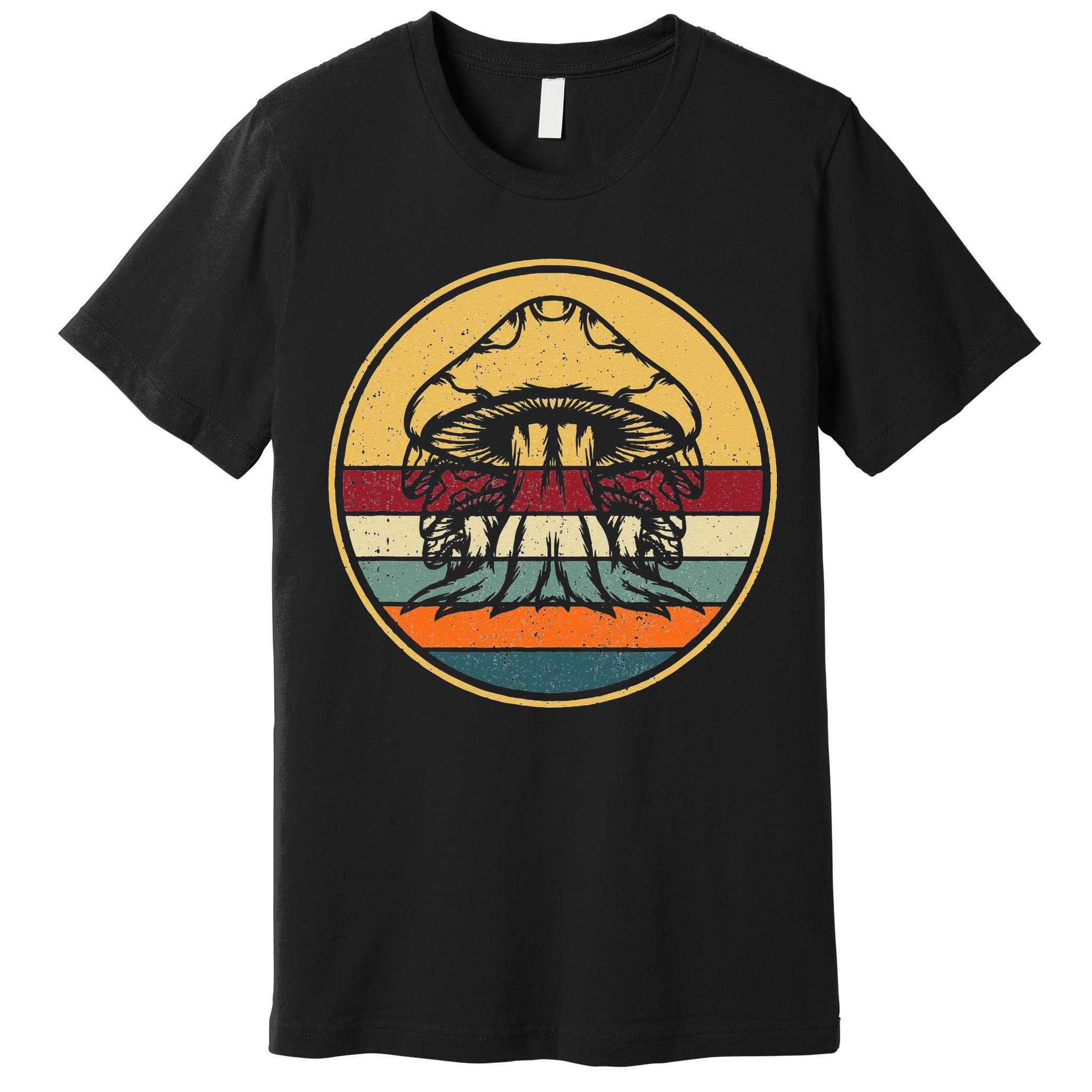 Retro Mushroom Hunter Fungi Foraging Vintage Mycologist Premium T-Shirt