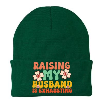 Raising My Husband Is Exhausting Humorous Cute Wife Knit Cap Winter Beanie