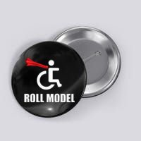 Roll Model Hero Cape Funny Wheelchair Pun Gift Button