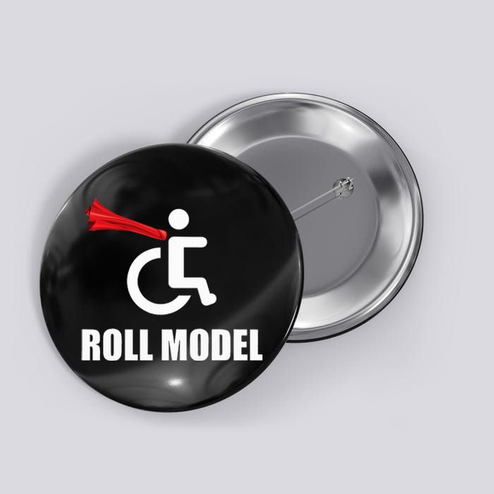 Roll Model Hero Cape Funny Wheelchair Pun Gift Button