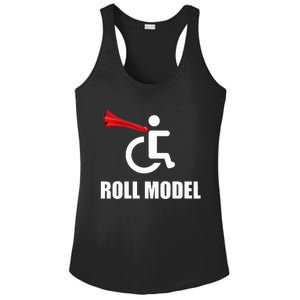 Roll Model Hero Cape Funny Wheelchair Pun Gift Ladies PosiCharge Competitor Racerback Tank