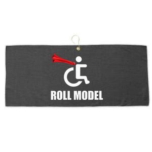 Roll Model Hero Cape Funny Wheelchair Pun Gift Large Microfiber Waffle Golf Towel