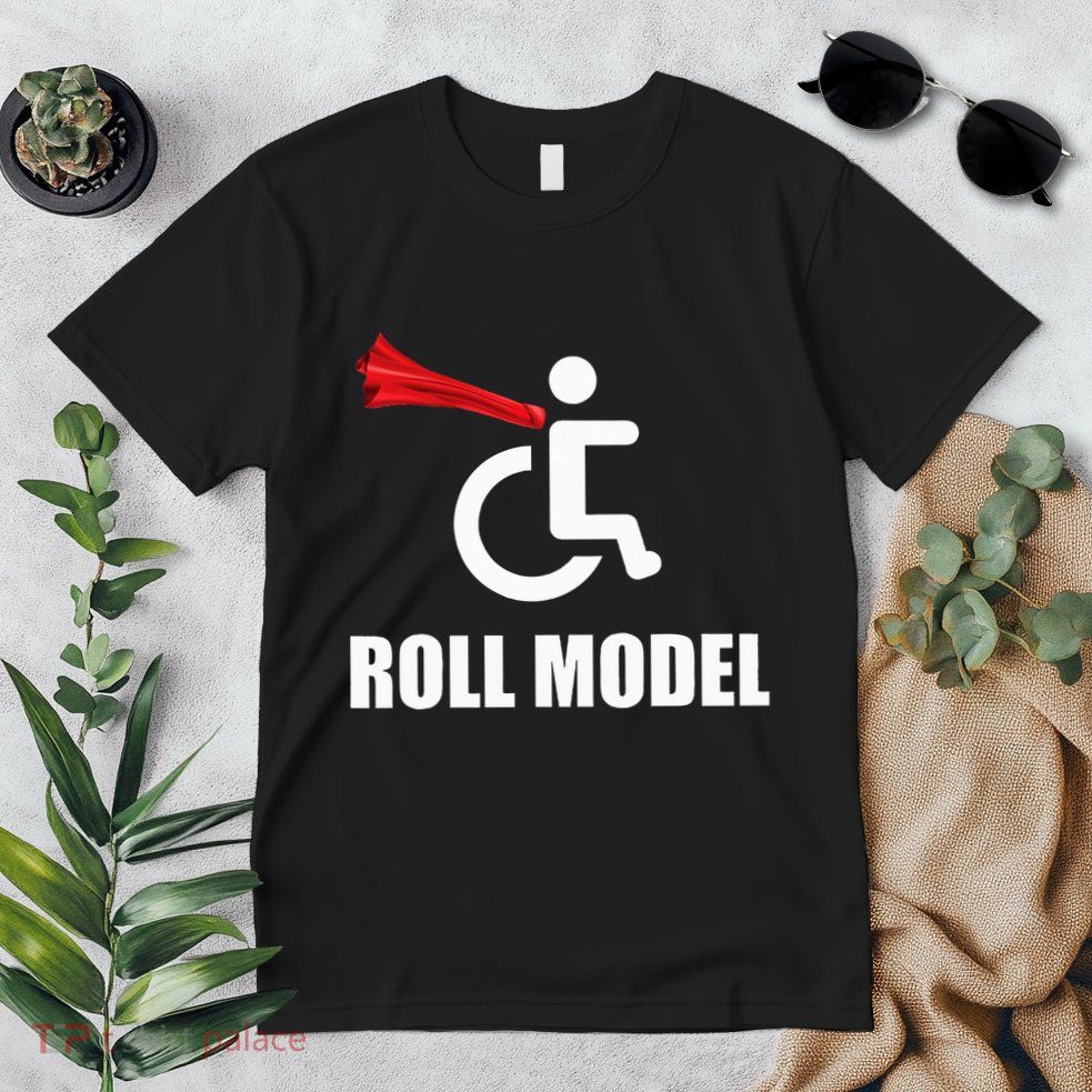Roll Model Hero Cape Funny Wheelchair Pun Gift Premium T-Shirt