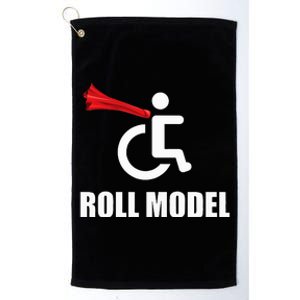 Roll Model Hero Cape Funny Wheelchair Pun Gift Platinum Collection Golf Towel