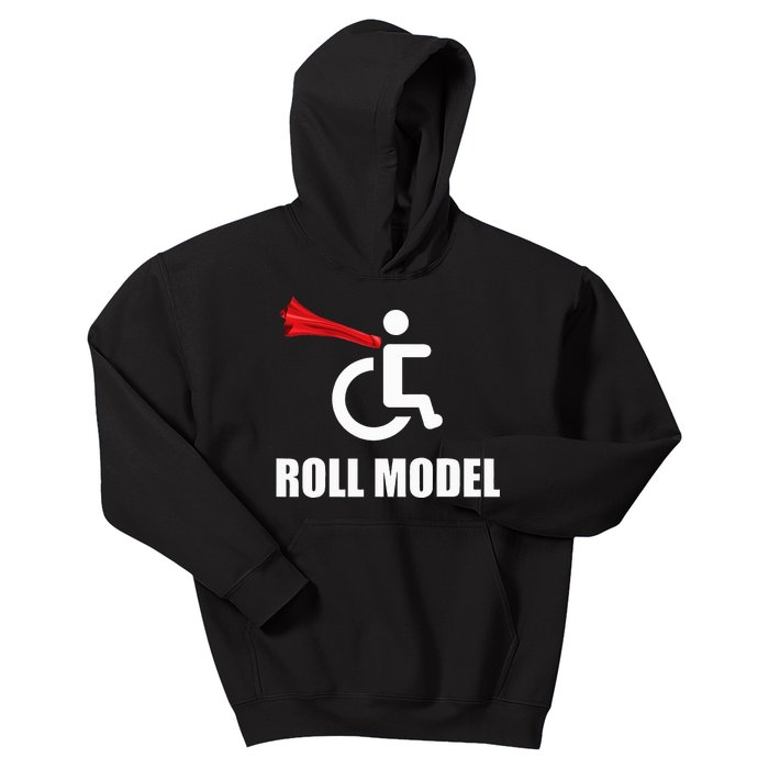 Roll Model Hero Cape Funny Wheelchair Pun Gift Kids Hoodie