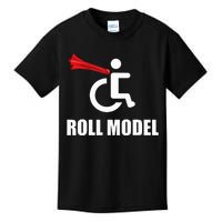 Roll Model Hero Cape Funny Wheelchair Pun Gift Kids T-Shirt